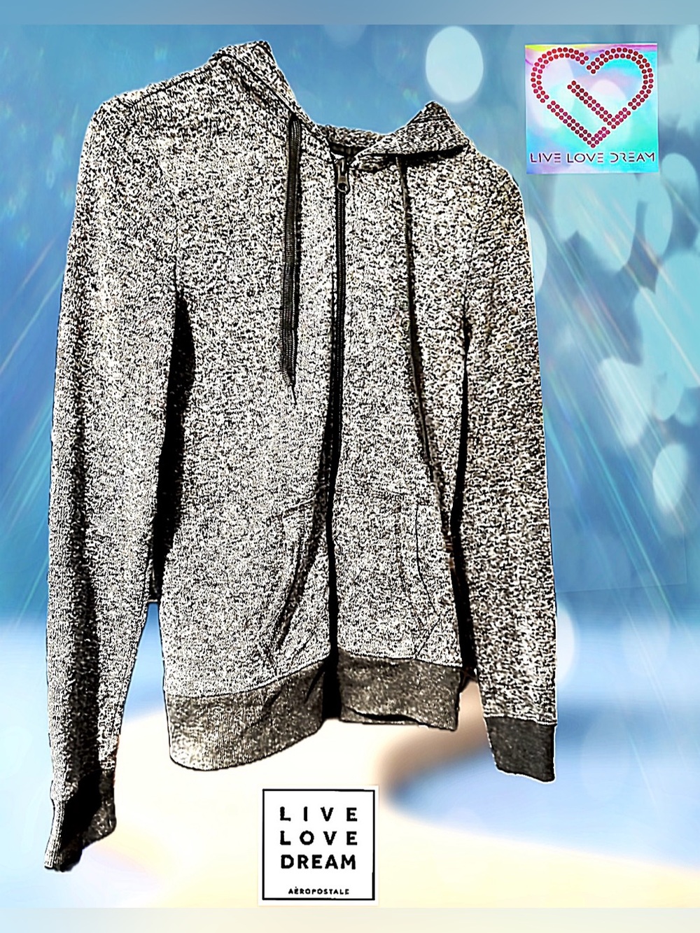 Gray Zip-Up Hoodie by Anthropology’s Live Love Dream